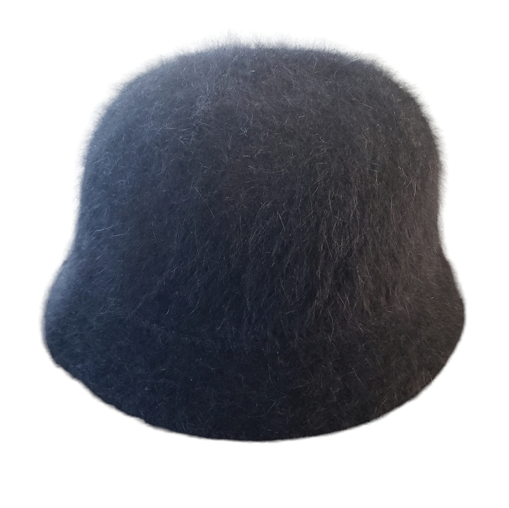 DNY Soft Angora Black Bucket Hat